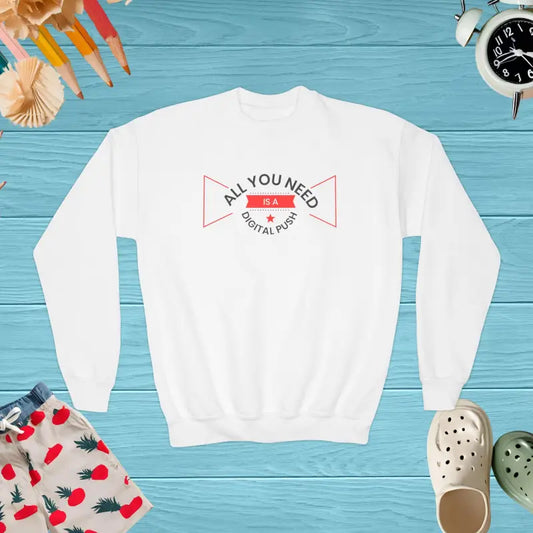 Unlock Comfort in Style with Gildan Youth Crewneck Sweatshirt! - White / Xs Kids Clothes