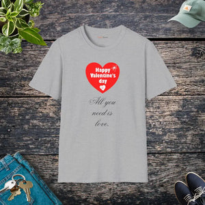 All you Need is Love Tee Softstyle Valentine’s Day Shirt Dipaliz - Sport Grey / s - T-shirts