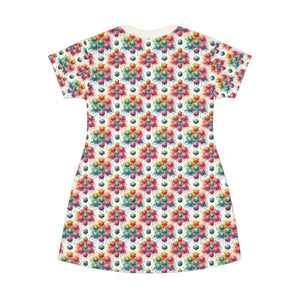 Bold Geometrical Pattern T-shirt Dress - Polyester - Dipaliz - T-shirts