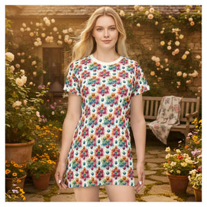 DipaliZ T-shirt Dress Geometrical Colorful Pattern Polyester