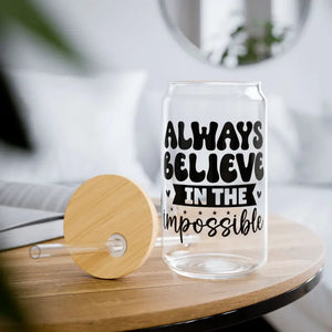 Bpa Free Sipper Glass - 16oz Always Believe - Dipaliz - with Lid and Straw / Tumblers