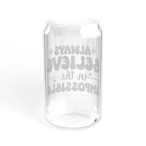 Glass Sipper 16oz Believe in the Impossible Tumbler - Dipaliz - Tumblers