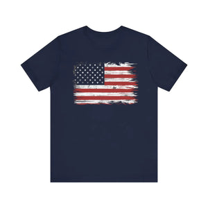 Soft Cotton Short Sleeve Tee - American Flag 4th of July - Dipaliz - Clothing Tops