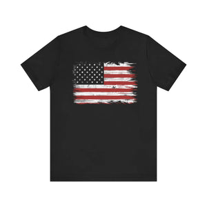 Soft Cotton Short Sleeve Tee - American Flag 4th of July - Dipaliz - Clothing Tops
