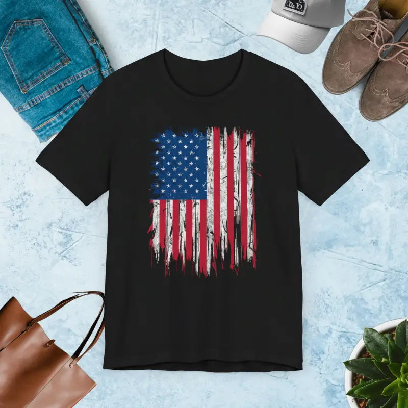 Patriotic Style: Unisex Jersey Short Sleeve Tee - Black / s T-shirt