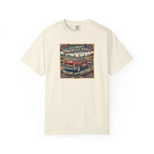 American Road Trip Vintage Car T-shirt, ?Celebrate America’s Road’ Graphic Tee - T-shirts - m