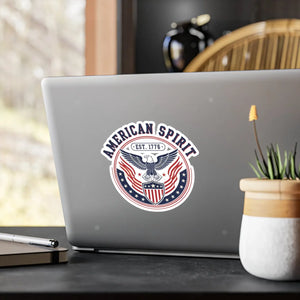 American Spirit Kiss-cut Vinyl Decal, Patriotic Eagle ?Est. 1776’ Sticker - Home Decor Decals