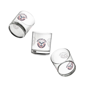 American Spirit Rocks Glass, Patriotic 10oz Whiskey Tumbler with Eagle Emblem - Tumblers
