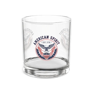 American Spirit Rocks Glass, Patriotic 10oz Whiskey Tumbler with Eagle Emblem - Tumblers