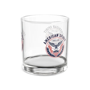 American Spirit Rocks Glass, Patriotic 10oz Whiskey Tumbler with Eagle Emblem - Tumblers