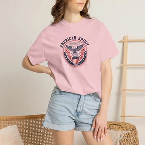 American Spirit T-shirt, Patriotic Eagle Graphic Tee (est. 1776) - T-shirts - m