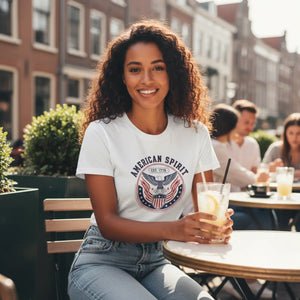 American Spirit T-shirt, Patriotic Eagle Graphic Tee (est. 1776)