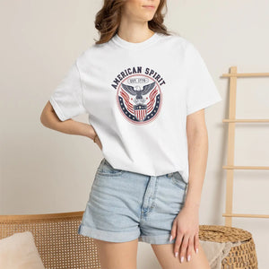 American Spirit T-shirt, Patriotic Eagle Graphic Tee (est. 1776) - T-shirts - m