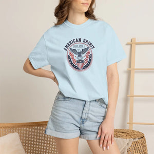 American Spirit T-shirt, Patriotic Eagle Graphic Tee (est. 1776) - T-shirts - m