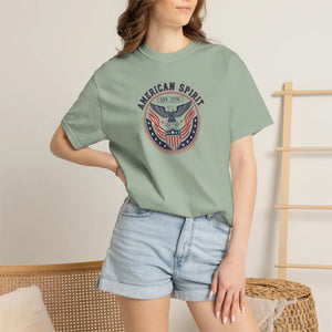 American Spirit T-shirt, Patriotic Eagle Graphic Tee (est. 1776) - T-shirts - m
