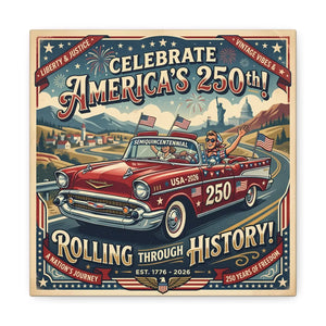 250th Vintage Roadtrip Canvas – Americana Decor - Dipaliz - Prints