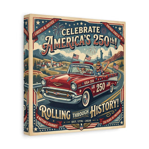 250th Vintage Roadtrip Canvas – Americana Decor - Dipaliz - Prints