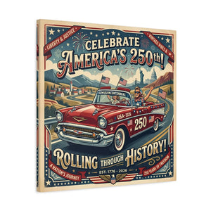 250th Vintage Roadtrip Canvas – Americana Decor - Dipaliz - Prints