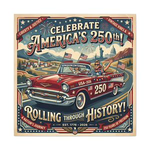 250th Vintage Roadtrip Canvas – Americana Decor - Dipaliz - Prints