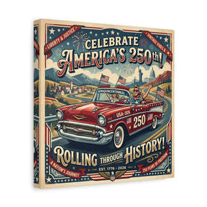 250th Vintage Roadtrip Canvas – Americana Decor - Dipaliz - Prints