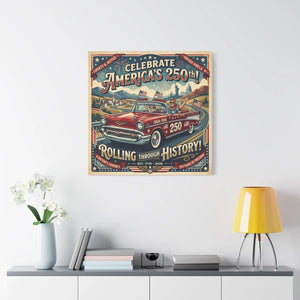 250th Vintage Roadtrip Canvas – Americana Decor - Dipaliz - Prints