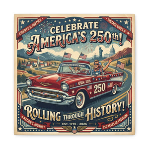 250th Vintage Roadtrip Canvas – Americana Decor - Dipaliz - Prints