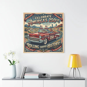 250th Vintage Roadtrip Canvas – Americana Decor - Dipaliz - Prints