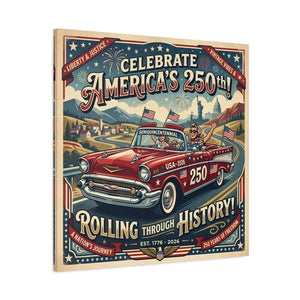 250th Vintage Roadtrip Canvas – Americana Decor - Dipaliz - Prints