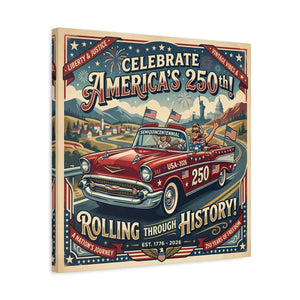 250th Vintage Roadtrip Canvas – Americana Decor - Dipaliz - Prints