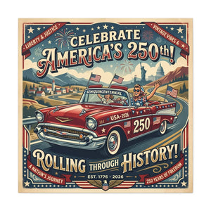 250th Vintage Roadtrip Canvas – Americana Decor - Dipaliz - Prints