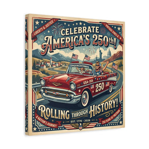 250th Vintage Roadtrip Canvas – Americana Decor - Dipaliz - Prints