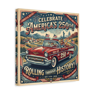 250th Vintage Roadtrip Canvas – Americana Decor - Dipaliz - Prints