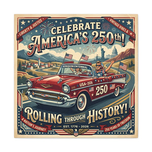 250th Vintage Roadtrip Canvas – Americana Decor - Dipaliz - Prints