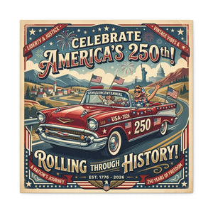 250th Vintage Roadtrip Canvas – Americana Decor - Dipaliz - Prints