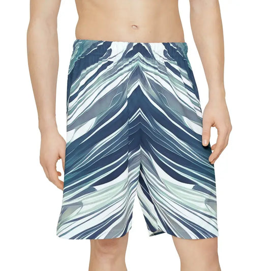 Elevate your Game with Abstract Pattern Men’s Sports Shorts - Xs All Over Prints