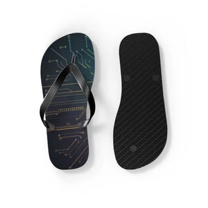 Circuit Pattern Flip Flops - Vibrant Summer Style - Dipaliz - Slippers