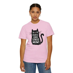 Kinda Stress Meowt Cat Tee - Soft Cotton Comfort - Dipaliz - Blossom / s - T-shirts
