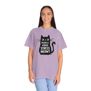 Kinda Stress Meowt Cat Tee - Soft Cotton Comfort - Dipaliz - T-shirts