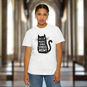 Kinda Stress Meowt Cat Tee - Soft Cotton Comfort - Dipaliz - T-shirts