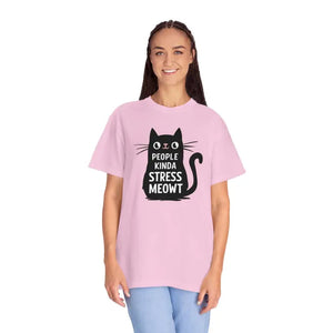 Kinda Stress Meowt Cat Tee - Soft Cotton Comfort - Dipaliz - T-shirts