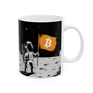 Mug - Astronaut Bitcoin Flag Ceramic - Crypto Space Design - Dipaliz