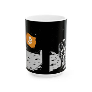 Mug - Astronaut Bitcoin Flag Ceramic - Crypto Space Design - Dipaliz