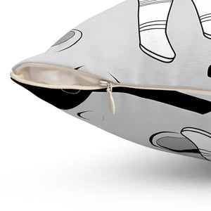 Astronaut Bitcoin Flag Polyester Square Pillow Space Decor - Dipaliz - Throw Pillows