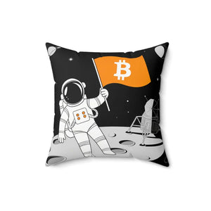 Astronaut Bitcoin Flag Polyester Square Pillow Space Decor - Dipaliz - 16’’ × - Throw Pillows