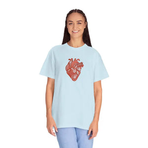 T-shirt - Anatomical Heart Graphic Tee Low Heat Garment Dyed Cotton - Dipaliz