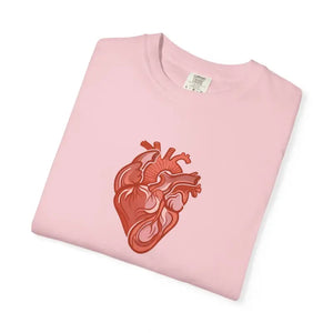 T-shirt - Anatomical Heart Graphic Tee Low Heat Garment Dyed Cotton - Dipaliz