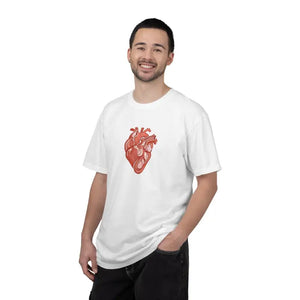 T-shirt - Anatomical Heart Graphic Tee Low Heat Garment Dyed Cotton - Dipaliz