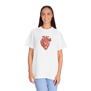 T-shirt - Anatomical Heart Graphic Tee Low Heat Garment Dyed Cotton - Dipaliz