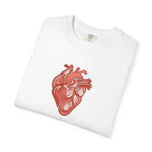 T-shirt - Anatomical Heart Graphic Tee Low Heat Garment Dyed Cotton - Dipaliz