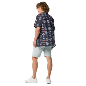 Nautical Button Shirt - Set Sail Moisture-wicking - Dipaliz - Shirts - Xs
